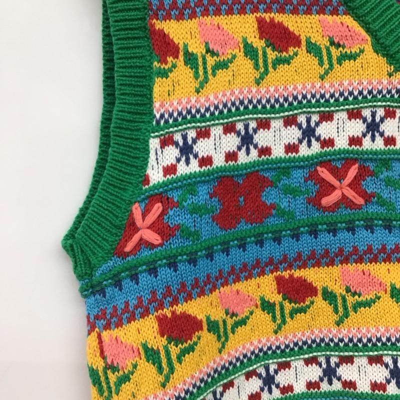 ザラ ZARA ベスト ベスト ニットベスト プルオーバー Vネック S プリント マルチカラー / マルチカラー / multicolor レディース USED 古着 中古 10154454