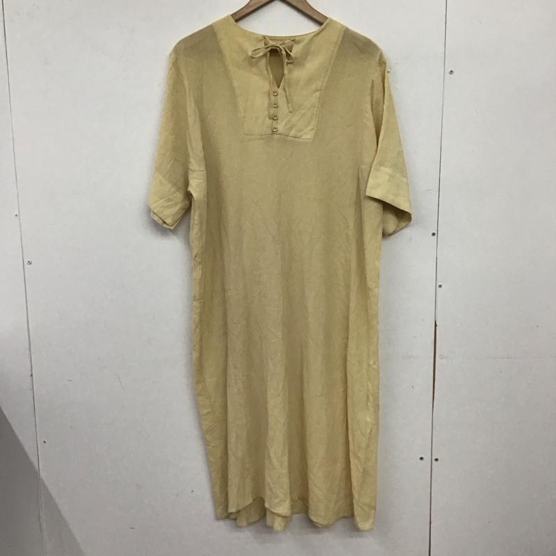 ナノユニバース nano・universe ワンピース ロングスカート 半袖ロングワンピース フレアスカート 36 無地 ベージュ / ベージュ / beige レディース USED 古着 中古 10154455
