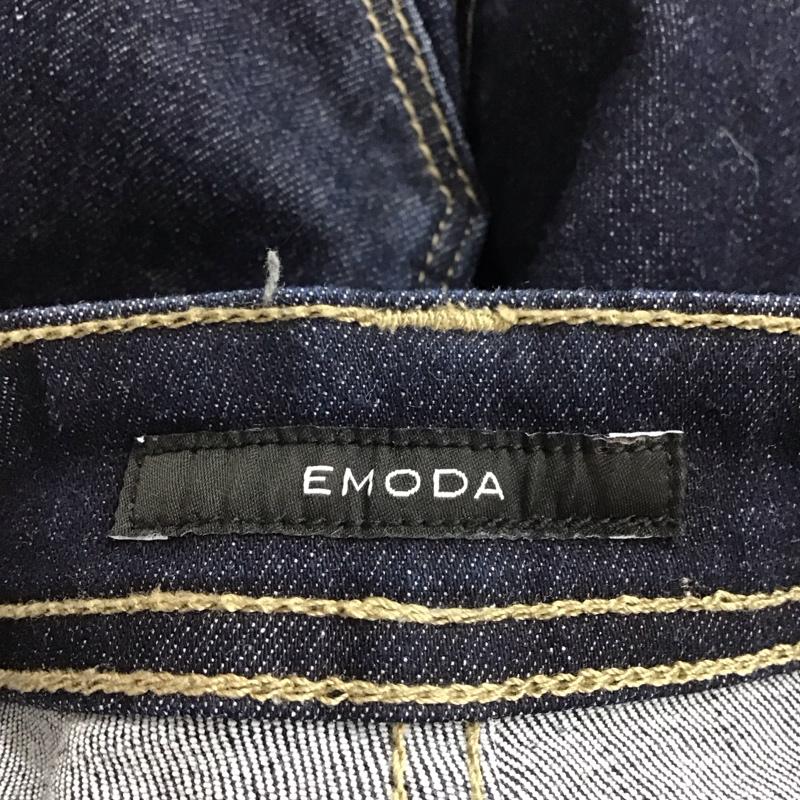 エモダ EMODA パンツ デニム、ジーンズ 042462471301-01 ミニマルジャストウエストパギンス ストレッチパンツ 2 ダメージ加工 インディゴ / インディゴ / Indigo レディース USED 古着 中古 10154457