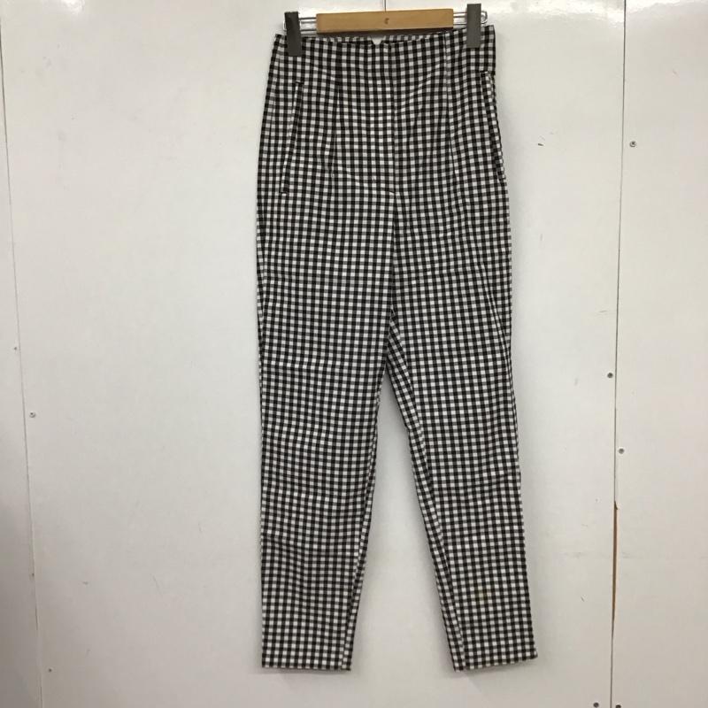 ザラ ZARA パンツ ワークパンツ、ペインターパンツ スリムパンツ ストレッチパンツ カジュアルパンツ XS チェック 白 / ホワイト / white X 黒 / ブラック / black レディース USED 古着 中古 10154458