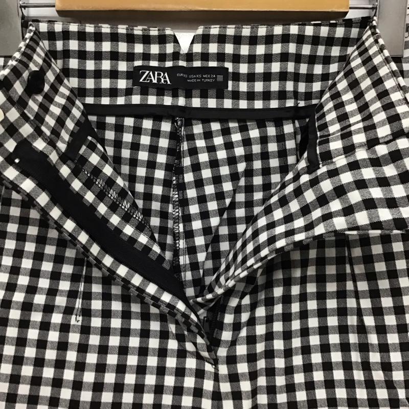 ザラ ZARA パンツ ワークパンツ、ペインターパンツ スリムパンツ ストレッチパンツ カジュアルパンツ XS チェック 白 / ホワイト / white X 黒 / ブラック / black レディース USED 古着 中古 10154458