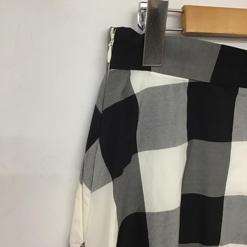 ユナイテッドアローズ UNITED ARROWS スカート ロングスカート ロングスカート フレアスカート カジュアルスカート 38 チェック 白 / ホワイト / white X 黒 / ブラック / black X 灰 / グレー / gray レディース USED 古着 中古 10154461