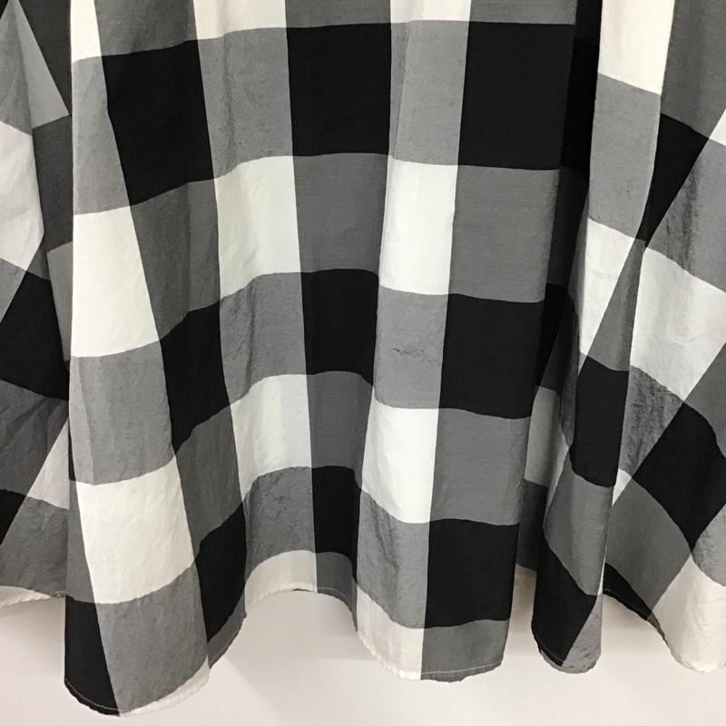 ユナイテッドアローズ UNITED ARROWS スカート ロングスカート ロングスカート フレアスカート カジュアルスカート 38 チェック 白 / ホワイト / white X 黒 / ブラック / black X 灰 / グレー / gray レディース USED 古着 中古 10154461