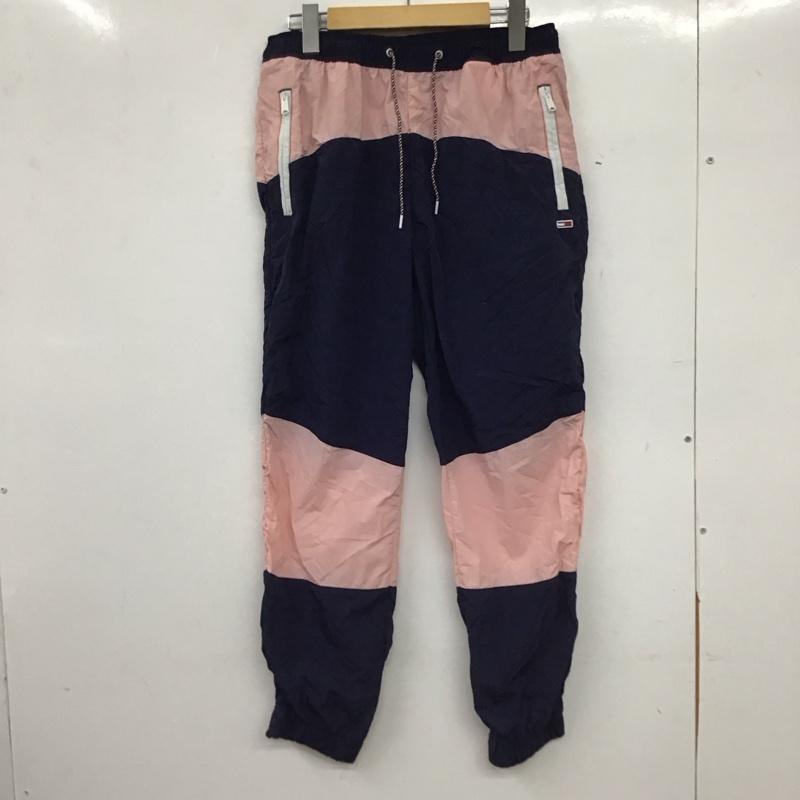 トミー ジーンズ TOMMY JEANS パンツ ワークパンツ、ペインターパンツ ナイロンパンツ ワイドパンツ カジュアルパンツ M ロゴ、文字 桃 / ピンク / pink X 紺 / ネイビー / navy レディース USED 古着 中古 10154462