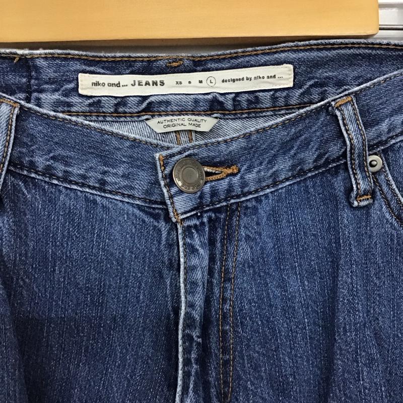 ニコアンド niko and... パンツ デニム、ジーンズ デニムパンツ ワイドパンツ カジュアルパンツ L 無地 インディゴ / インディゴ / Indigo レディース USED 古着 中古 10154463