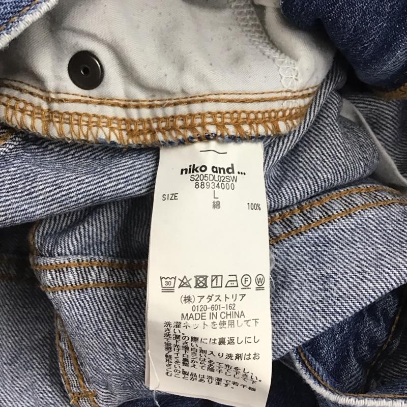ニコアンド niko and... パンツ デニム、ジーンズ デニムパンツ ワイドパンツ カジュアルパンツ L 無地 インディゴ / インディゴ / Indigo レディース USED 古着 中古 10154463