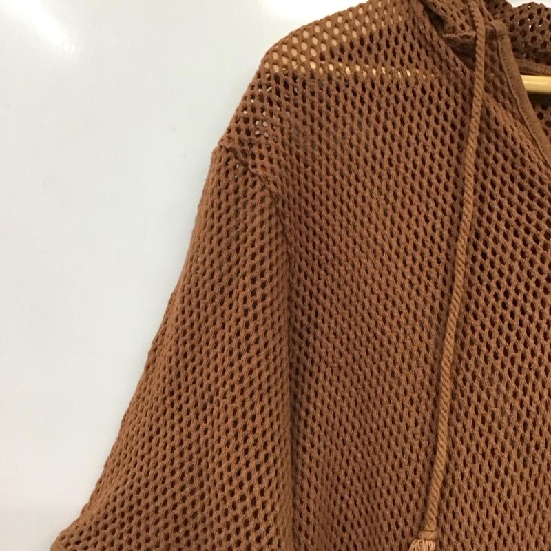 ローリーズファーム LOWRYS FARM パーカー 半袖 半袖パーカーカットソー プルオーバーパーカー FREE 無地 茶 / ブラウン / brown レディース USED 古着 中古 10154465