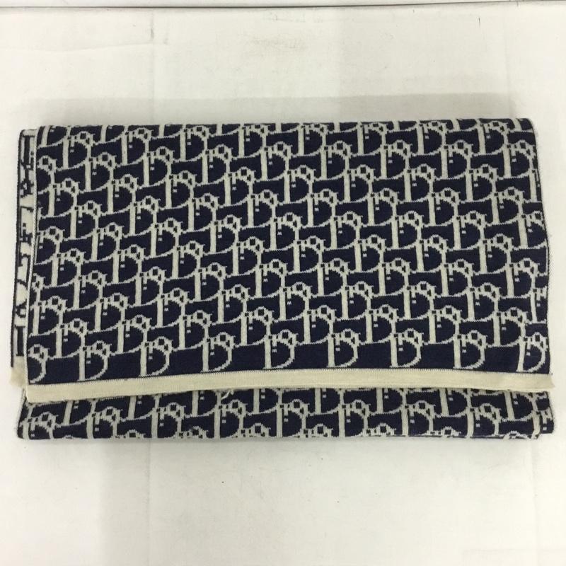 クリスチャンディオール Christian Dior マフラー マフラー 総柄 紺 / ネイビー / navy X オフホワイト / オフホワイト / レディース USED 古着 中古 10154467