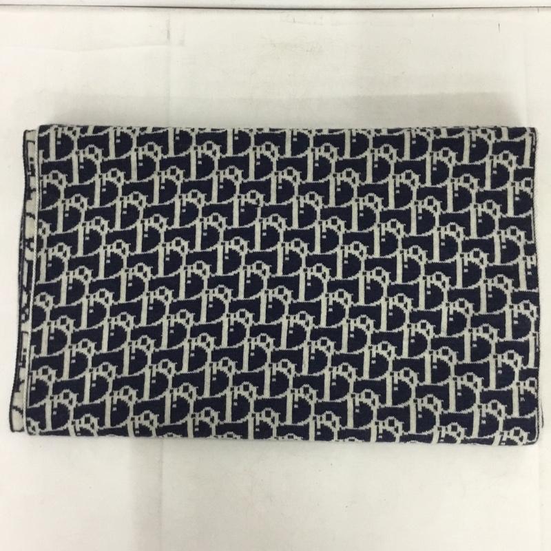 クリスチャンディオール Christian Dior マフラー マフラー 総柄 紺 / ネイビー / navy X オフホワイト / オフホワイト / レディース USED 古着 中古 10154467