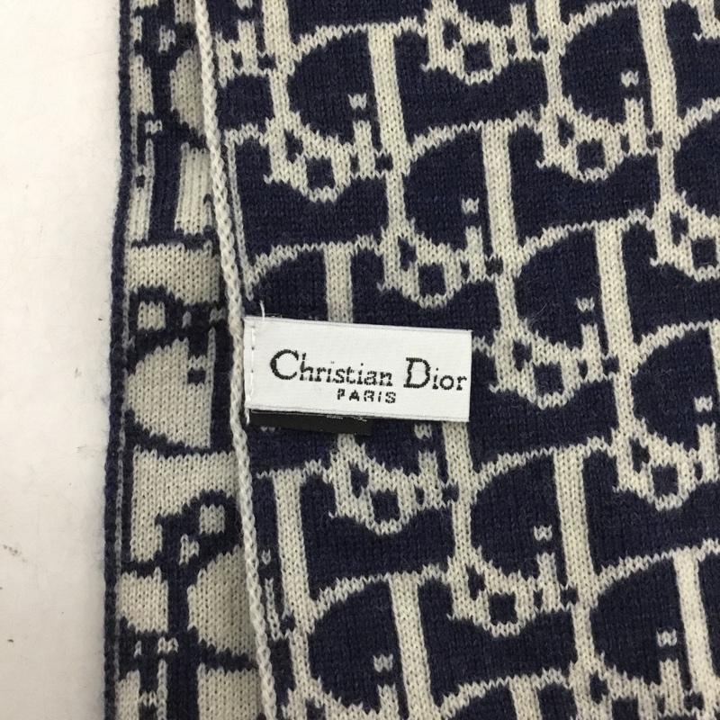クリスチャンディオール Christian Dior マフラー マフラー 総柄 紺 / ネイビー / navy X オフホワイト / オフホワイト / レディース USED 古着 中古 10154467