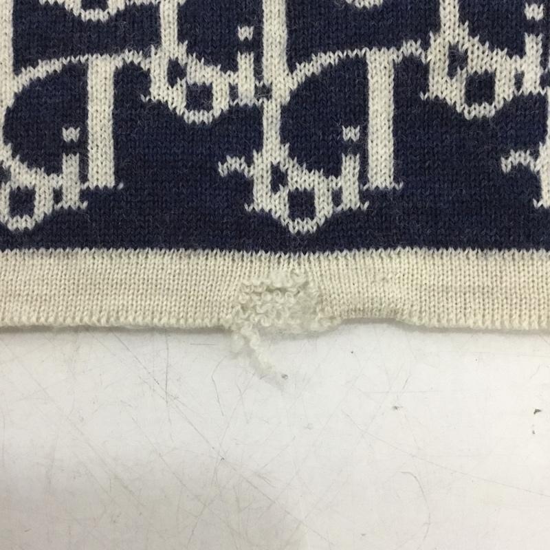 クリスチャンディオール Christian Dior マフラー マフラー 総柄 紺 / ネイビー / navy X オフホワイト / オフホワイト / レディース USED 古着 中古 10154467