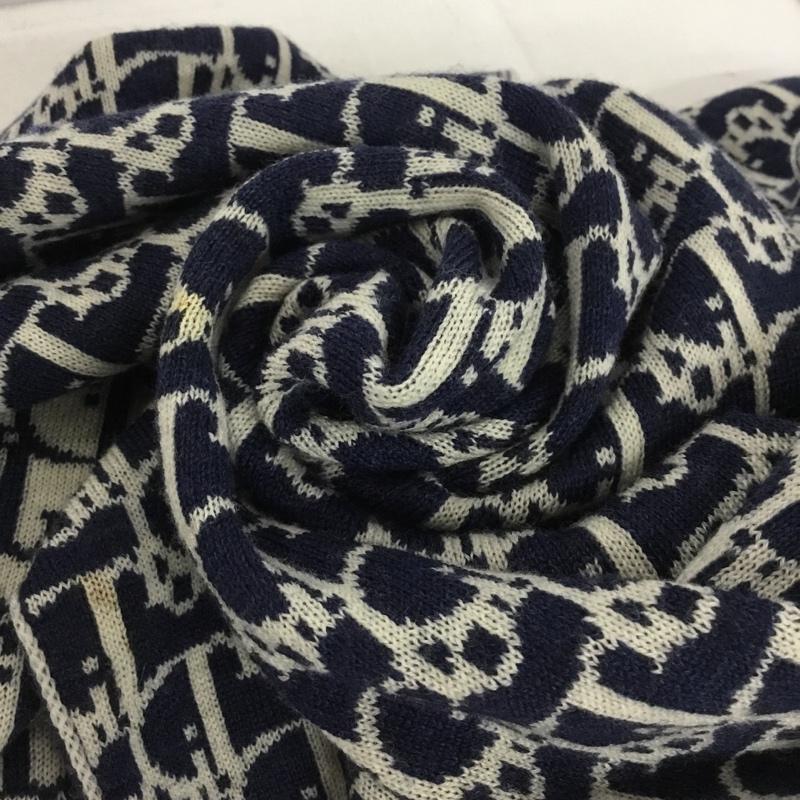 クリスチャンディオール Christian Dior マフラー マフラー 総柄 紺 / ネイビー / navy X オフホワイト / オフホワイト / レディース USED 古着 中古 10154467