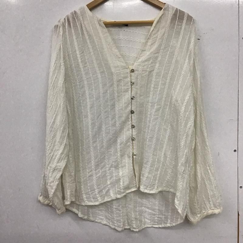 ザラ ZARA カットソー 長袖 長袖カットソー フロントボタン S  アイボリー / アイボリー / レディース USED 古着 中古 10154469