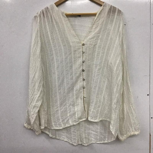 ザラ ZARA カットソー 長袖 長袖カットソー フロントボタン S  アイボリー / アイボリー / レディース USED 古着 中古 10154469