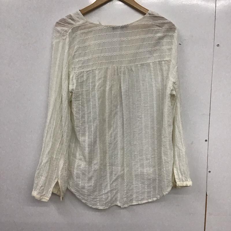 ザラ ZARA カットソー 長袖 長袖カットソー フロントボタン S  アイボリー / アイボリー / レディース USED 古着 中古 10154469