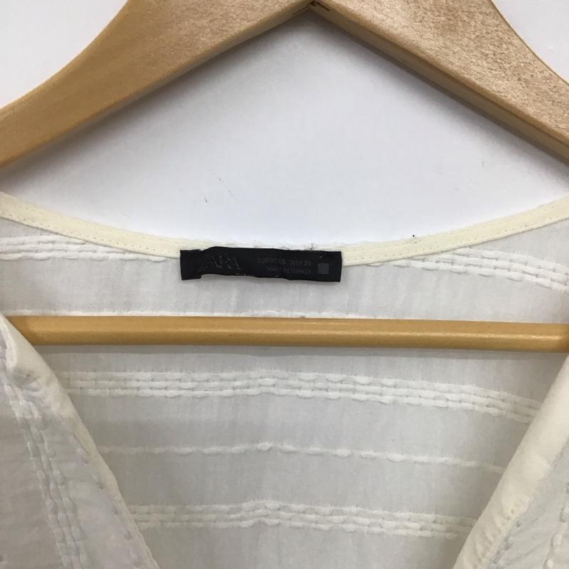 ザラ ZARA カットソー 長袖 長袖カットソー フロントボタン S  アイボリー / アイボリー / レディース USED 古着 中古 10154469