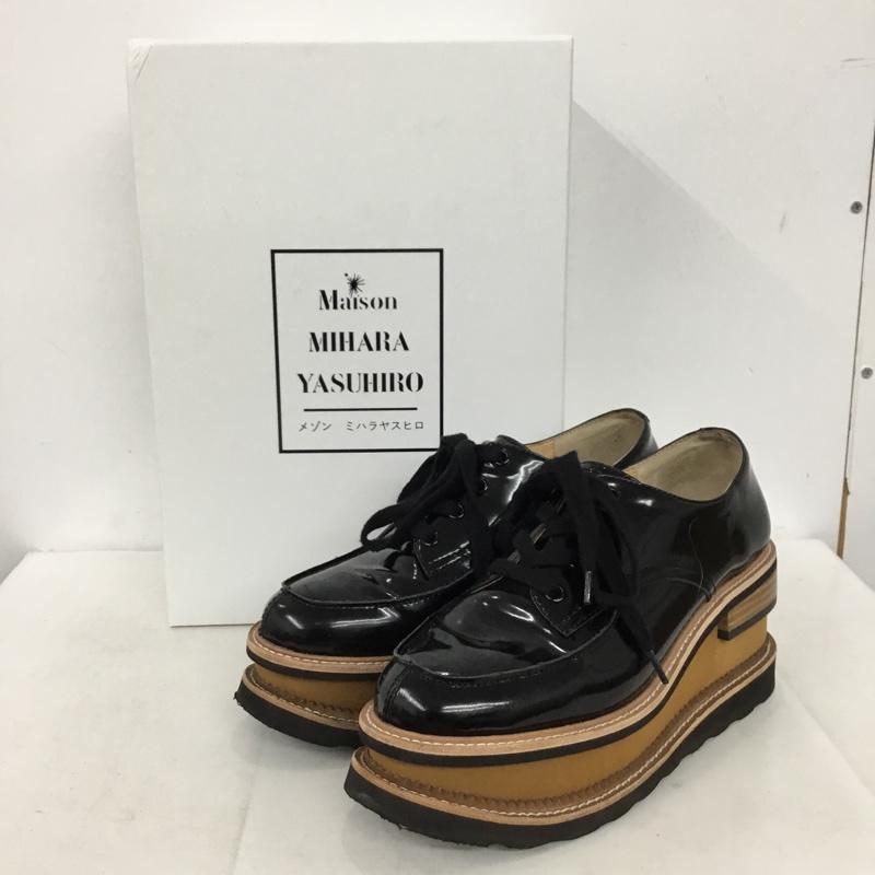 ミハラヤスヒロ MIHARAYASUHIRO カジュアルシューズ カジュアルシューズ B14FW710 ダブルソールシューズ レースアップ 40 箱有 無地 黒 / ブラック / black レディース USED 古着 中古 10154470