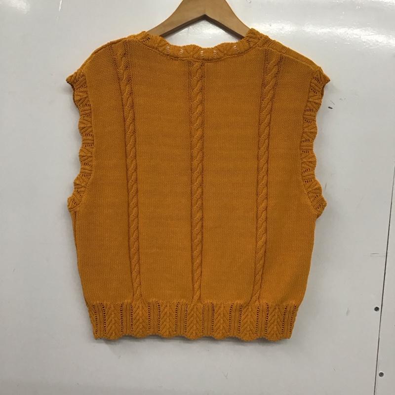ザラ ZARA ベスト ベスト ニットベスト プルオーバーベスト L 刺繍 橙 / オレンジ / orange レディース USED 古着 中古 10154472