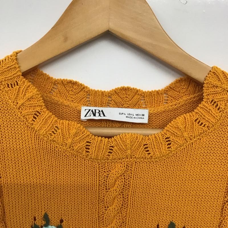 ザラ ZARA ベスト ベスト ニットベスト プルオーバーベスト L 刺繍 橙 / オレンジ / orange レディース USED 古着 中古 10154472