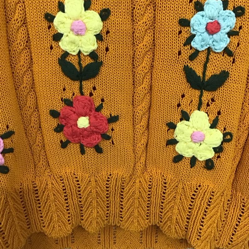 ザラ ZARA ベスト ベスト ニットベスト プルオーバーベスト L 刺繍 橙 / オレンジ / orange レディース USED 古着 中古 10154472