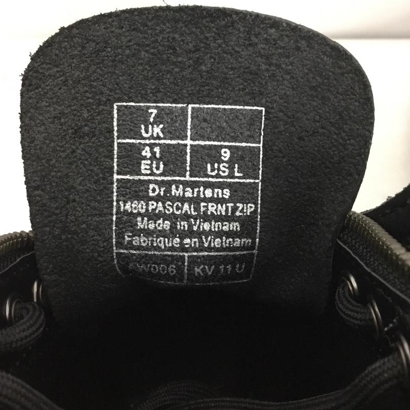 ドクターマーチン Dr.Martens ブーツ ショートブーツ 1460 Pascal Front Zip 8ホール UK7 無地 黒 / ブラック / black メンズ USED 古着 中古 10154474