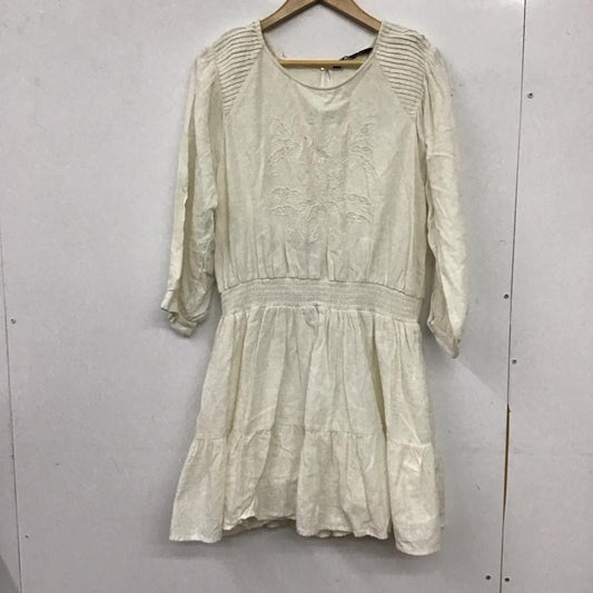 ザラ ZARA ワンピース ロングスカート 長袖ロングワンピース フレアスカート XL  アイボリー / アイボリー / レディース USED 古着 中古 10154476