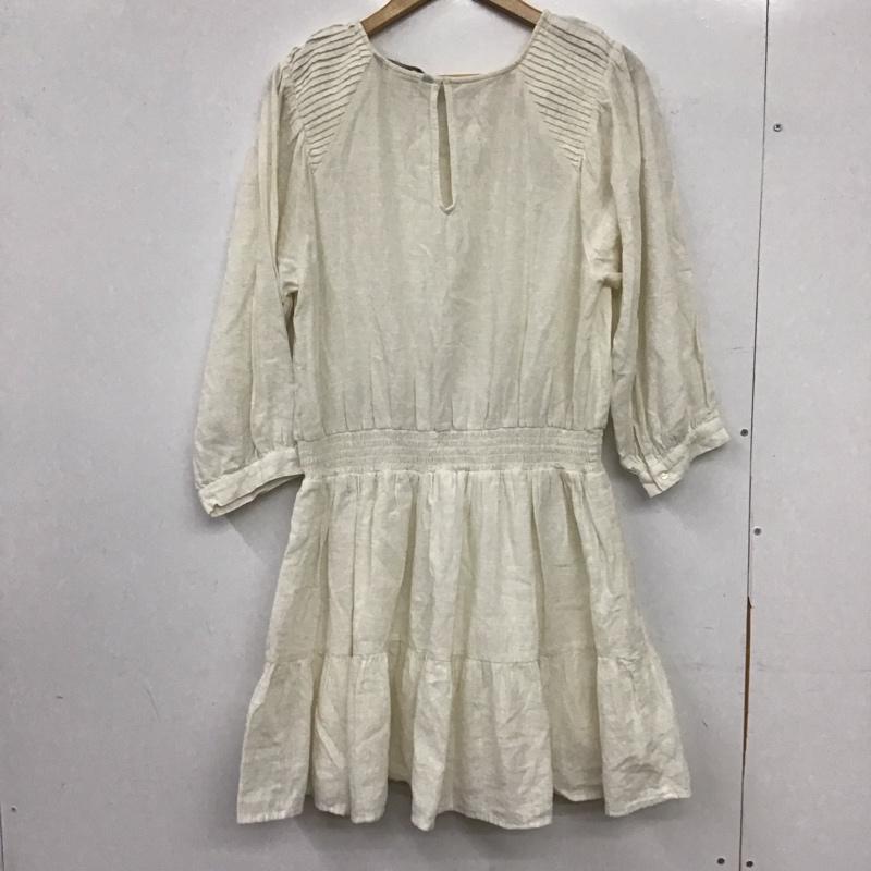 ザラ ZARA ワンピース ロングスカート 長袖ロングワンピース フレアスカート XL  アイボリー / アイボリー / レディース USED 古着 中古 10154476