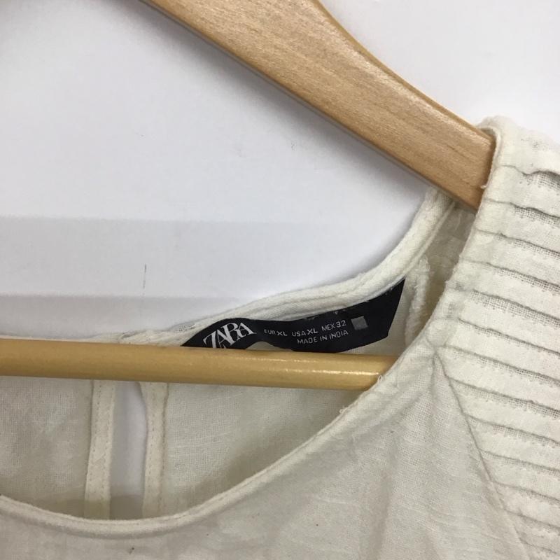 ザラ ZARA ワンピース ロングスカート 長袖ロングワンピース フレアスカート XL  アイボリー / アイボリー / レディース USED 古着 中古 10154476