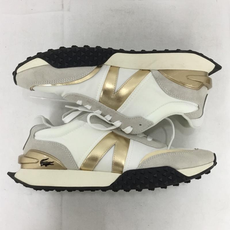 ラコステ LACOSTE スニーカー スニーカー 36111 0122 UK8 US：9 ロゴ、文字 白 / ホワイト / white X 金 / ゴールド / gold color メンズ USED 古着 中古 10154481