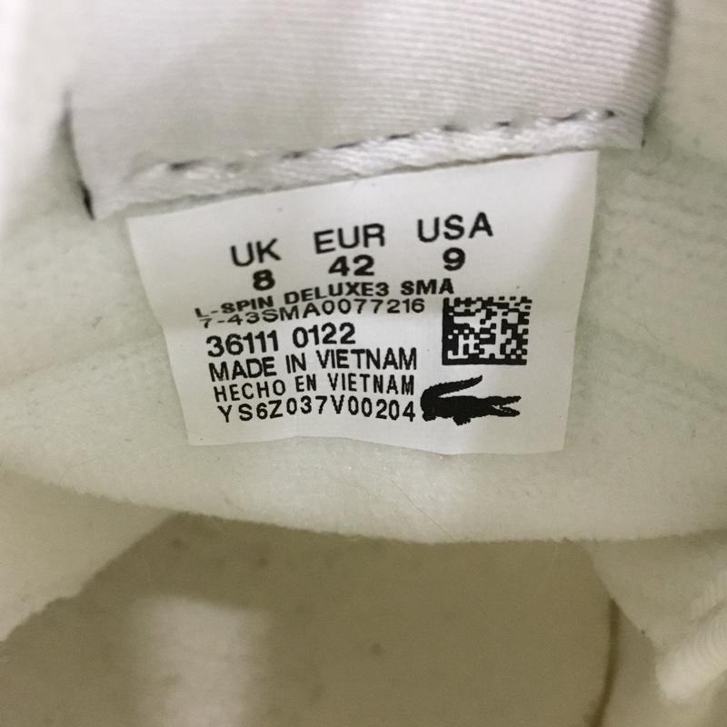 ラコステ LACOSTE スニーカー スニーカー 36111 0122 UK8 US：9 ロゴ、文字 白 / ホワイト / white X 金 / ゴールド / gold color メンズ USED 古着 中古 10154481