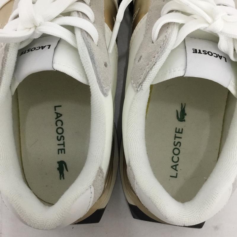 ラコステ LACOSTE スニーカー スニーカー 36111 0122 UK8 US：9 ロゴ、文字 白 / ホワイト / white X 金 / ゴールド / gold color メンズ USED 古着 中古 10154481