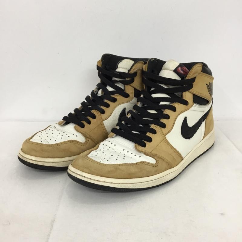 ナイキ NIKE スニーカー スニーカー 555088-700 AIR JORDAN 1 RETRO HIGH OG ROOKIE OF THE YEAR 29cm 29.0cm ロゴ、文字 白 / ホワイト / white X 黒 / ブラック / black X ベージュ / ベージュ / beige メンズ USED 古着 中古 10154486