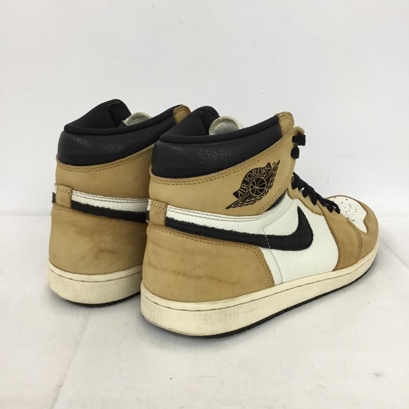 ナイキ NIKE スニーカー スニーカー 555088-700 AIR JORDAN 1 RETRO HIGH OG ROOKIE OF THE YEAR 29cm 29.0cm ロゴ、文字 白 / ホワイト / white X 黒 / ブラック / black X ベージュ / ベージュ / beige メンズ USED 古着 中古 10154486