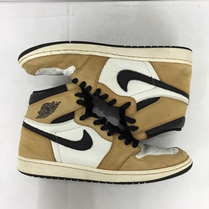 ナイキ NIKE スニーカー スニーカー 555088-700 AIR JORDAN 1 RETRO HIGH OG ROOKIE OF THE YEAR 29cm 29.0cm ロゴ、文字 白 / ホワイト / white X 黒 / ブラック / black X ベージュ / ベージュ / beige メンズ USED 古着 中古 10154486