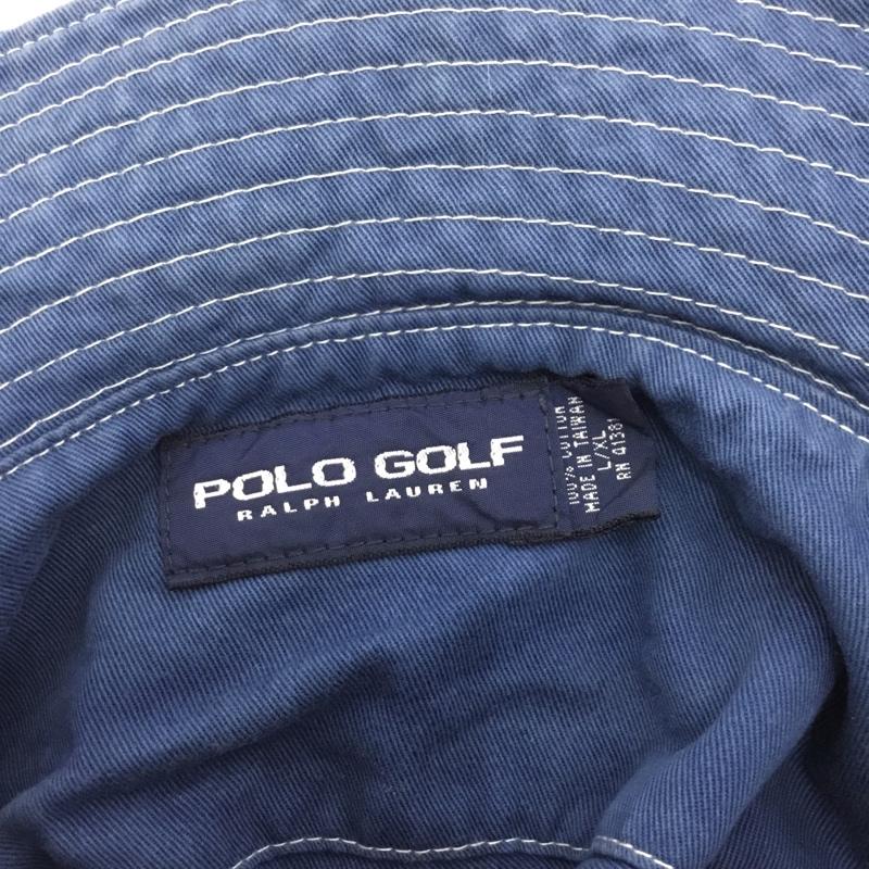 ポロゴルフラルフローレン POLOGOLF 帽子 ハット バケットハット バケハ ワンポイント 青 / ブルー / blue メンズ USED 古着 中古 10154496