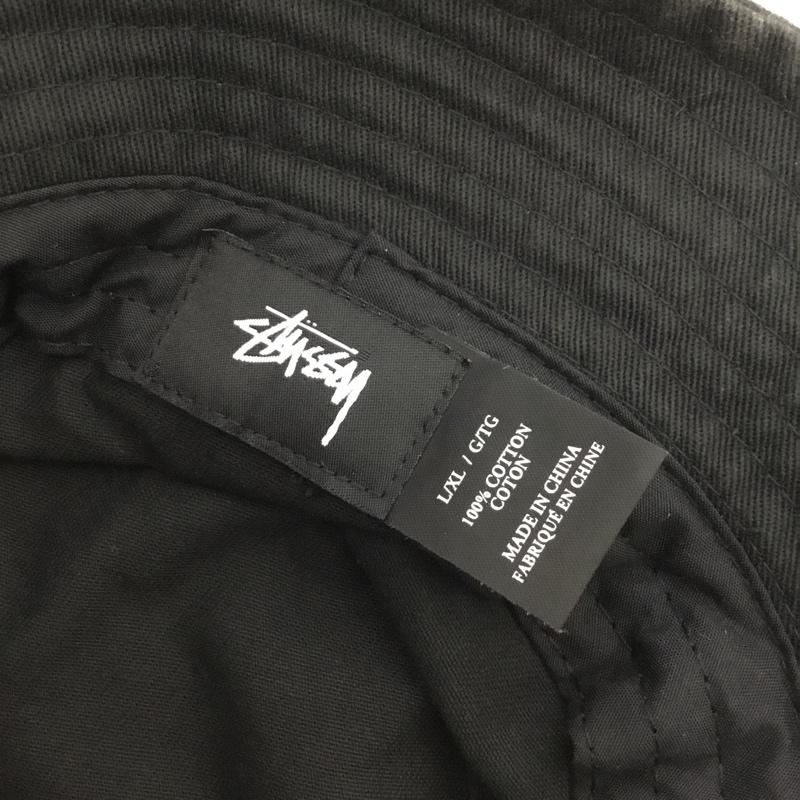 ステューシー STUSSY 帽子 ハット バケットハット バケハ コットン ロゴ、文字 黒 / ブラック / black メンズ USED 古着 中古 10154497