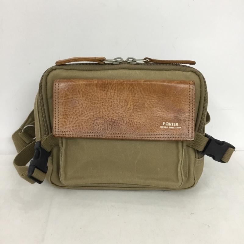 ポーター PORTER ウエストバッグ ウエストバッグ フィールド FIELD キャンバス ロゴ、文字 ベージュ / ベージュ / beige X 茶 / ブラウン / brown メンズ USED 古着 中古 10154507
