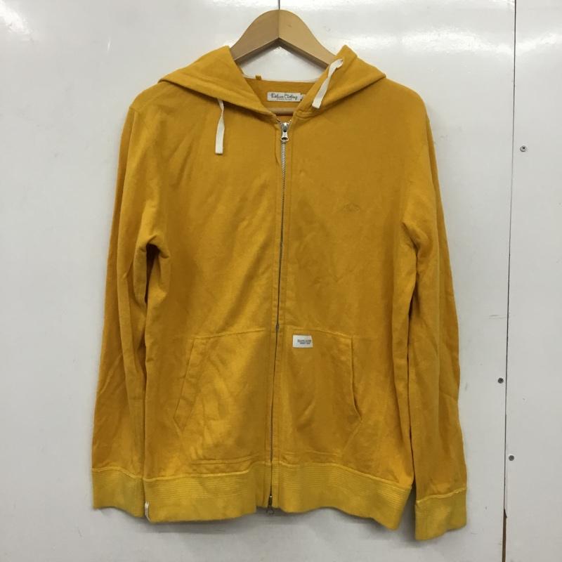 デラックス クロージング Deluxe Clothing パーカー 長袖 フルジップ ジップアップ フーディー コットン M ロゴ、文字 黄 / イエロー / yellow メンズ USED 古着 中古 10154513