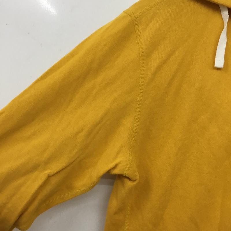 デラックス クロージング Deluxe Clothing パーカー 長袖 フルジップ ジップアップ フーディー コットン M ロゴ、文字 黄 / イエロー / yellow メンズ USED 古着 中古 10154513