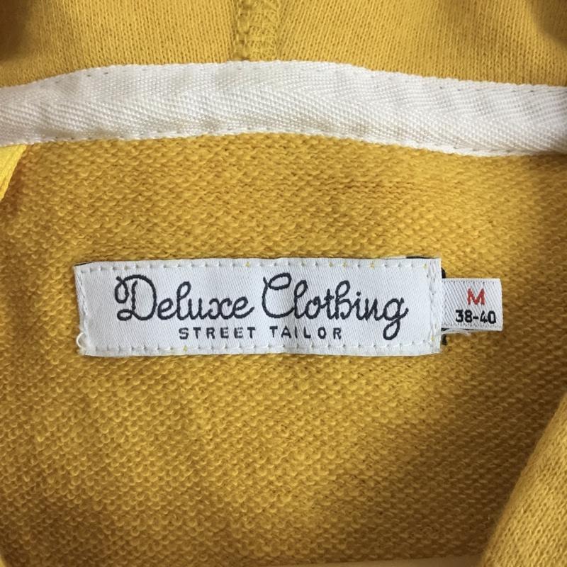 デラックス クロージング Deluxe Clothing パーカー 長袖 フルジップ ジップアップ フーディー コットン M ロゴ、文字 黄 / イエロー / yellow メンズ USED 古着 中古 10154513