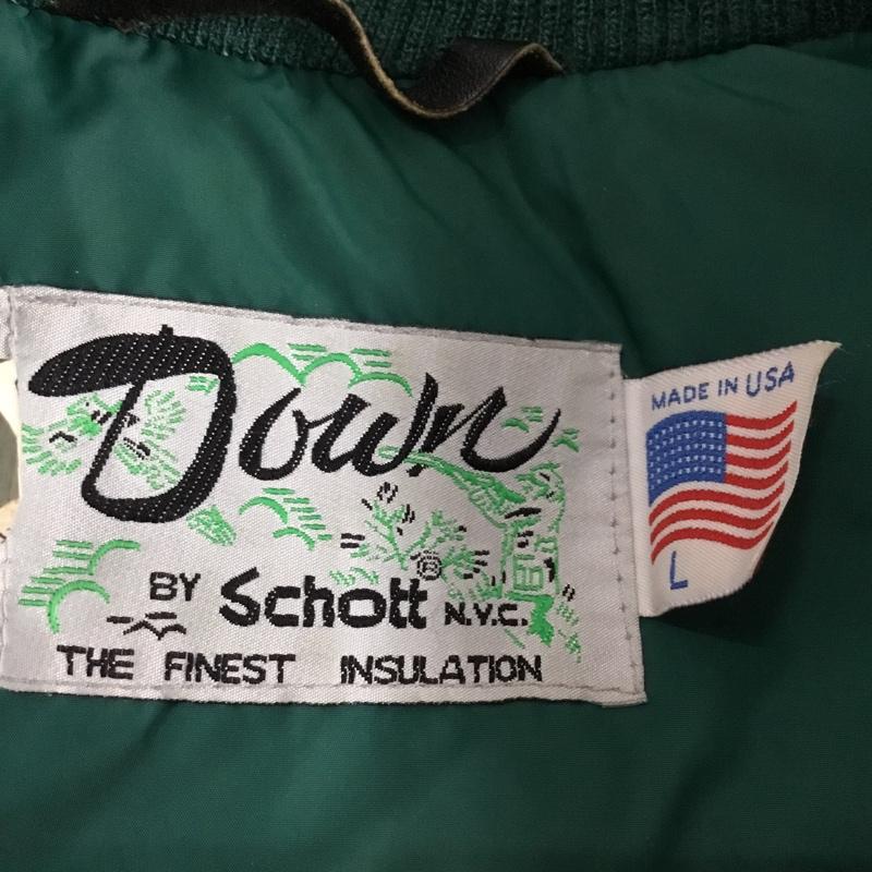 ショット schott ジャケット、上着 ダウンジャケット ダウン フェザー DOWN BY schott L 無地 緑 / グリーン / green メンズ USED 古着 中古 10154517