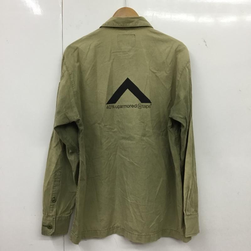 ダブルタップス WTAPS シャツ、ブラウス 長袖 192BRDT-SHM02 ミリタリーシャツ ワークシャツ ロゴ、文字 カーキ / カーキ / khaki メンズ USED 古着 中古 10154522