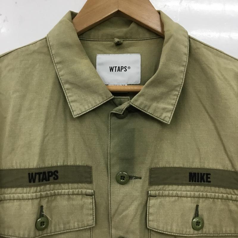 ダブルタップス WTAPS シャツ、ブラウス 長袖 192BRDT-SHM02 ミリタリーシャツ ワークシャツ ロゴ、文字 カーキ / カーキ / khaki メンズ USED 古着 中古 10154522