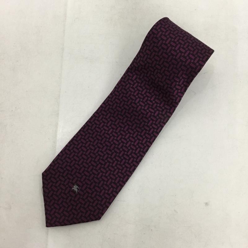 バーバリーロンドン Burberry London ネクタイ ネクタイ シルク 総柄 黒 / ブラック / black X 紫 / パープル / purple メンズ USED 古着 中古 10154538
