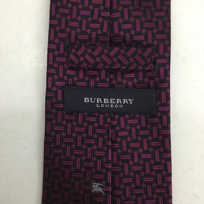バーバリーロンドン Burberry London ネクタイ ネクタイ シルク 総柄 黒 / ブラック / black X 紫 / パープル / purple メンズ USED 古着 中古 10154538