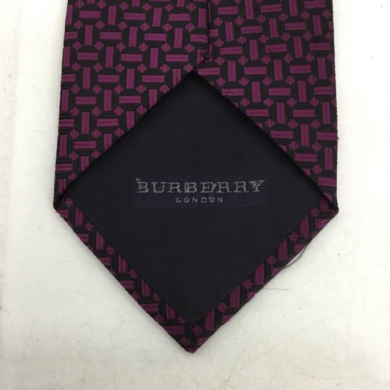 バーバリーロンドン Burberry London ネクタイ ネクタイ シルク 総柄 黒 / ブラック / black X 紫 / パープル / purple メンズ USED 古着 中古 10154538