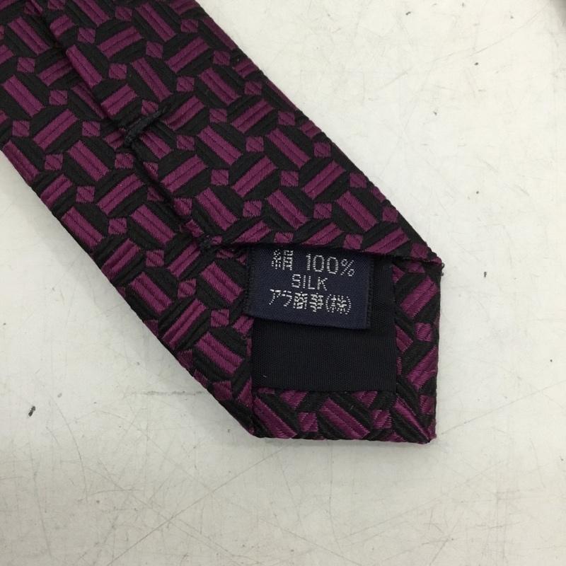 バーバリーロンドン Burberry London ネクタイ ネクタイ シルク 総柄 黒 / ブラック / black X 紫 / パープル / purple メンズ USED 古着 中古 10154538