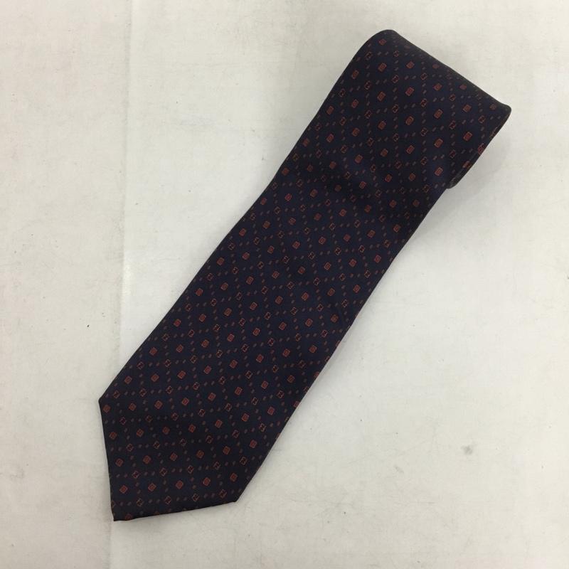フェンディ FENDI ネクタイ ネクタイ シルク イタリア製 総柄 紺 / ネイビー / navy X 赤 / レッド / red メンズ USED 古着 中古 10154539