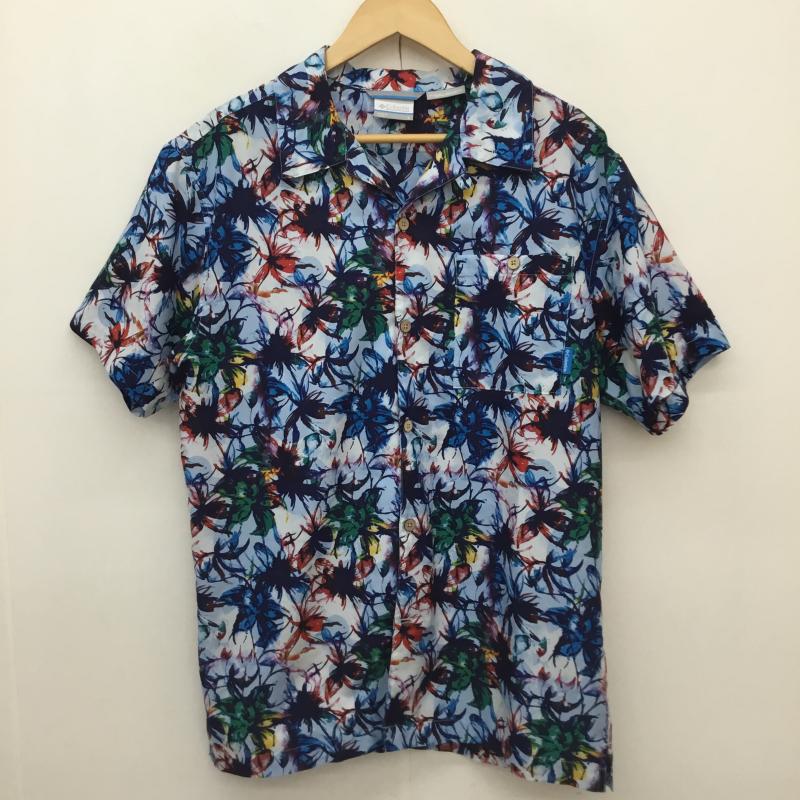 コロンビア Columbia シャツ、ブラウス 半袖 Columbia Keawaka SS Shirt ブルー PM7236 L 花柄 青 / ブルー / blue メンズ USED 古着 中古 10154543