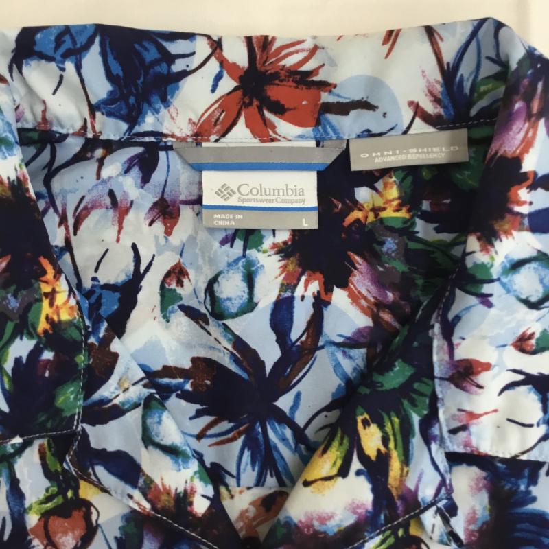 コロンビア Columbia シャツ、ブラウス 半袖 Columbia Keawaka SS Shirt ブルー PM7236 L 花柄 青 / ブルー / blue メンズ USED 古着 中古 10154543